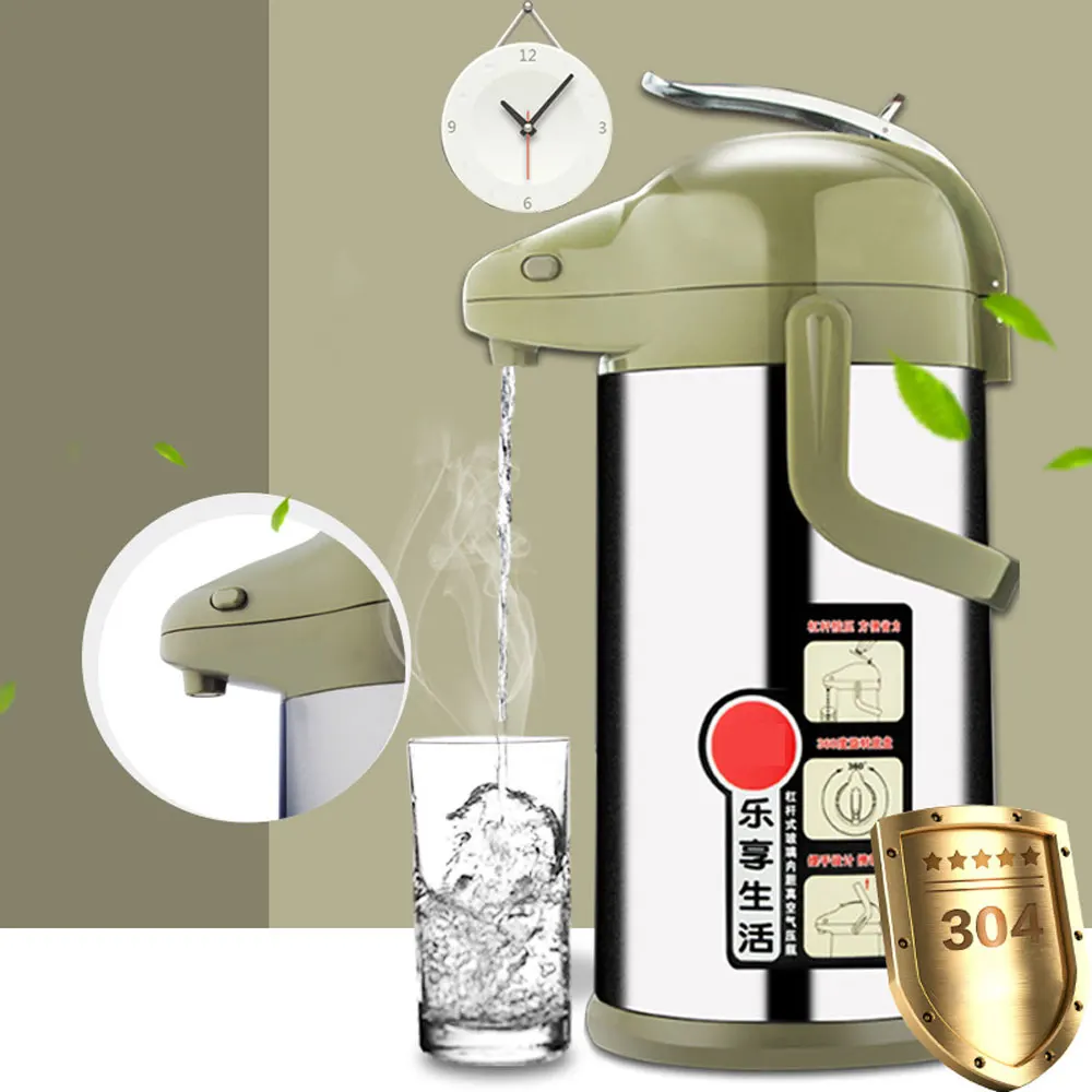 3L Áp Suất Không Khí Ấm Siêu Tốc Giữ Nhiệt Bình Sữa Hộ Gia Đình Sôi Nước Kính Lót Báo Chí Ấm Lớn-Công Suất Giữ Nhiệt