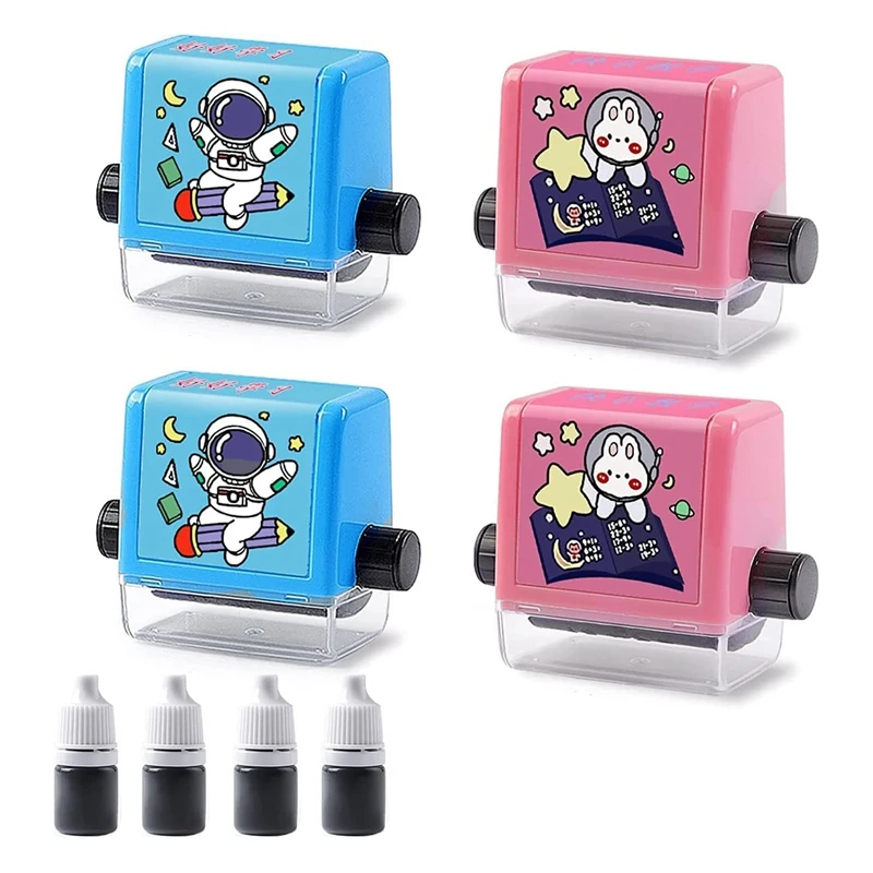 Math Roller Stamp Teacher Stamps Stamps 4PCS Roller Digital Teaching Stamp(Addition, Subtraction, Multiplication And Division)