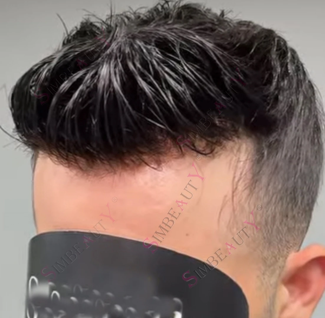 

100% человеческие волосы, мужской парик, натуральная линия волос, прочный, полностью полиуретановый, черный, серый, 1b30, незаметные мужские парики, капиллярный протез