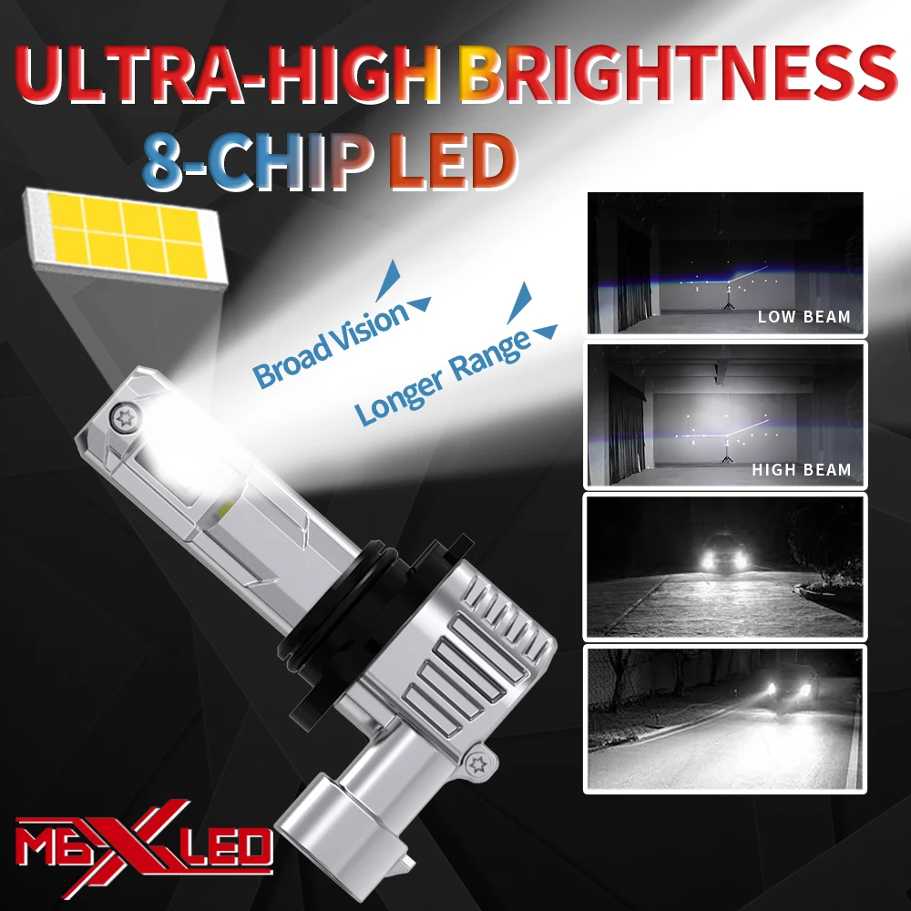 2pcs HB4 9006 Led Headlight Canbu Car Bulb High Power 6000K Fog Light Xenon White Diode Lamp 12v 55w For Honda Civic 8 2005~2011 view 5