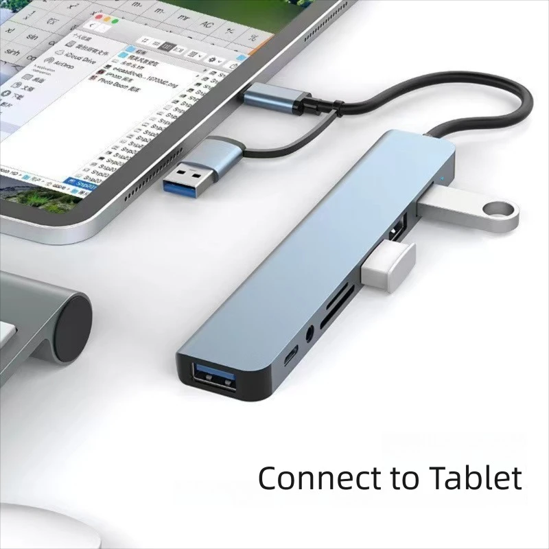 ตัวแยกพอร์ต USB C แบบ 8 in 2 ฮ - Laptop Accessories Hub บทวิจารณ์และราคา