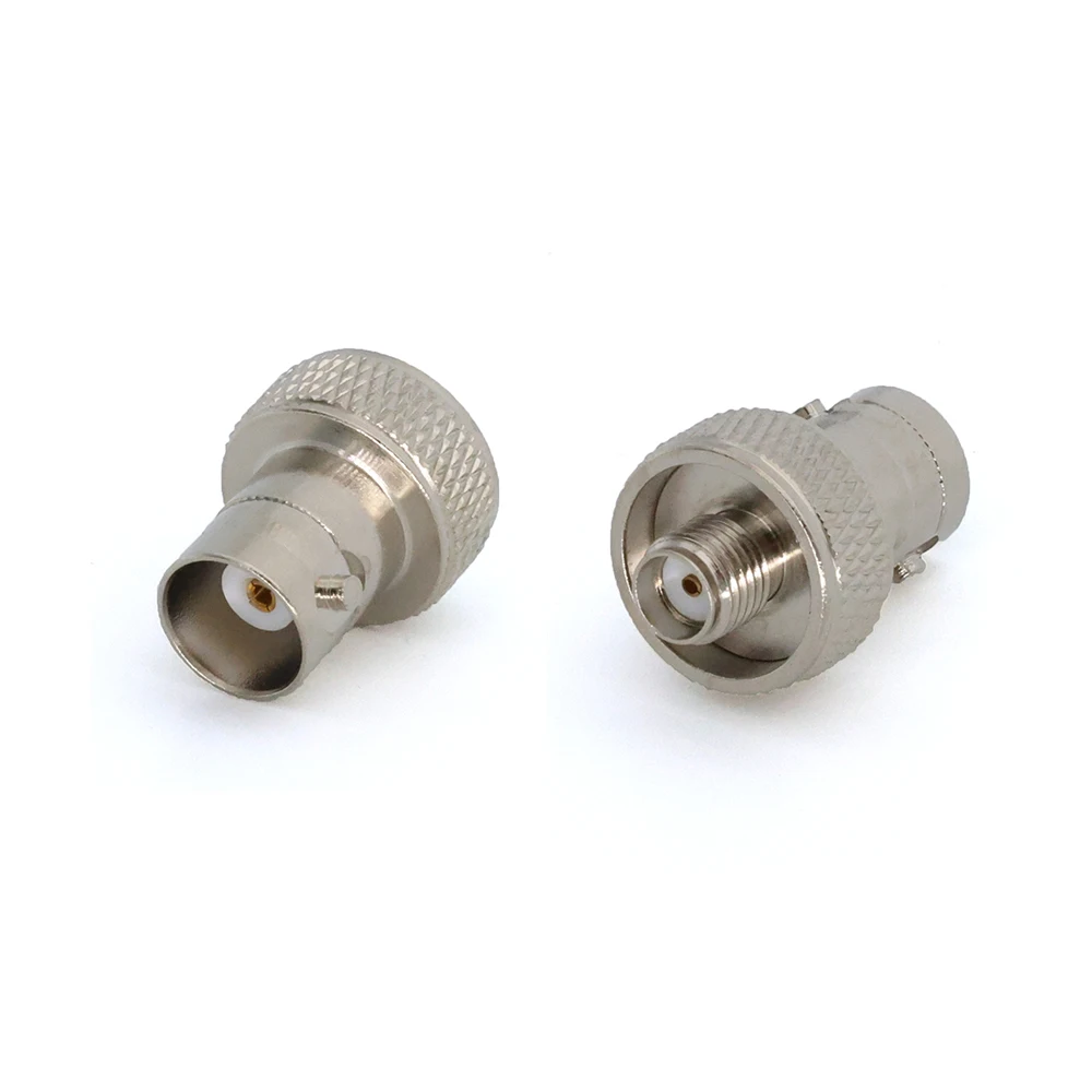 Silvery BNCK/SMAK Connector Coaxial Radio Frequency Walkie Talkie Adapter All Copper BNC Female to SMA Female