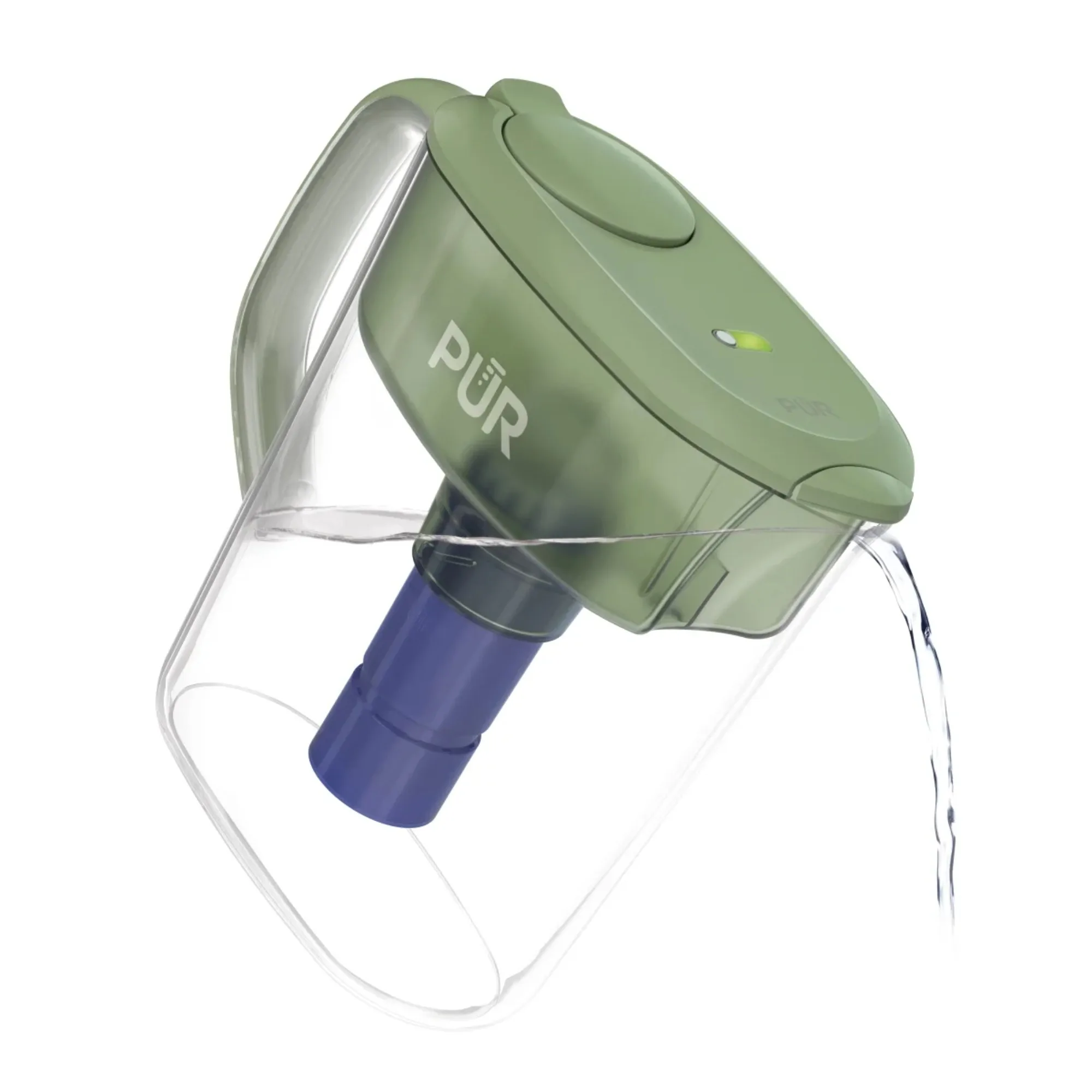 

11 Cup Water Pitcher Filtration System, W 11.4" x H 10.4" x L 4.9", Sage