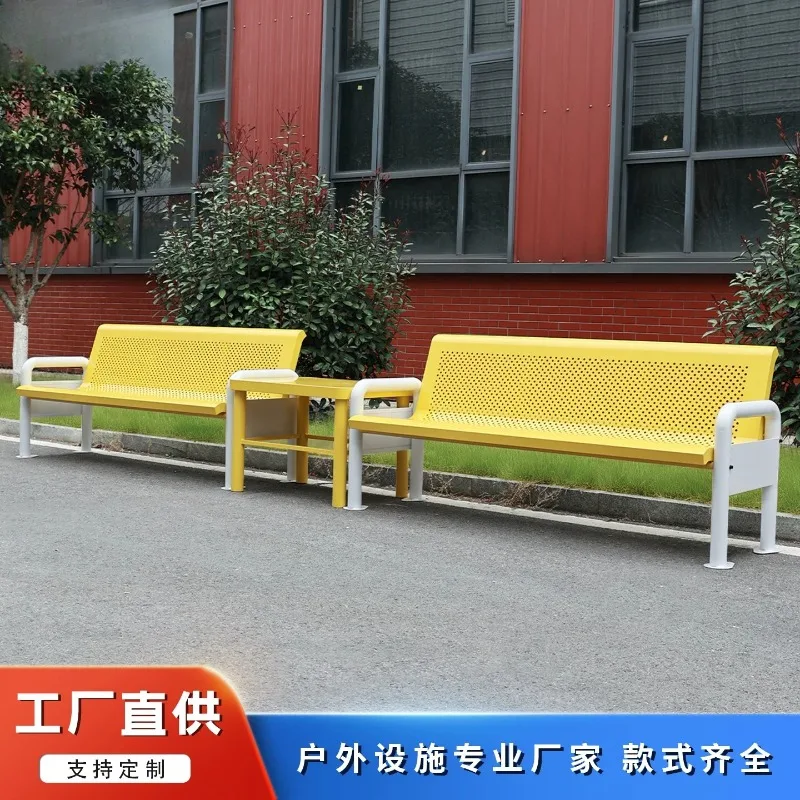 Outdoor tennis court resting bench, outdoor basketball court double leisure bench, sports court wrought iron park chair