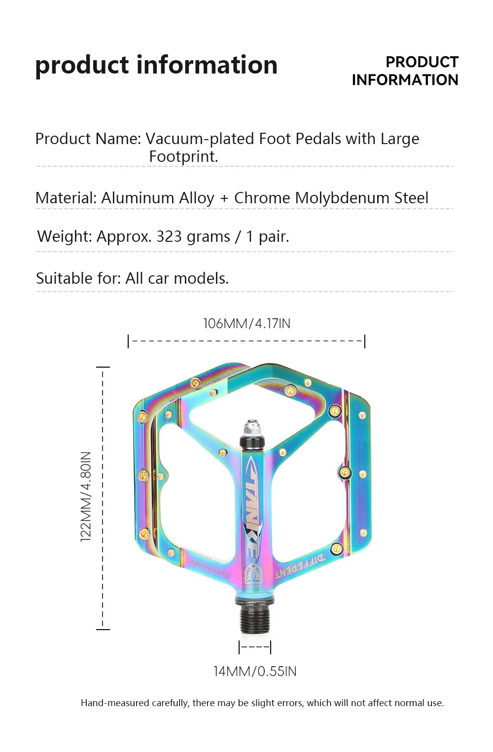 MTB Fahrradpedale mit 3 Lagern, Mountainbike-Pedale aus Aluminiumlegierung, rutschfest, superleicht, flache Plattform, Fahrradzubehör – Detail 17