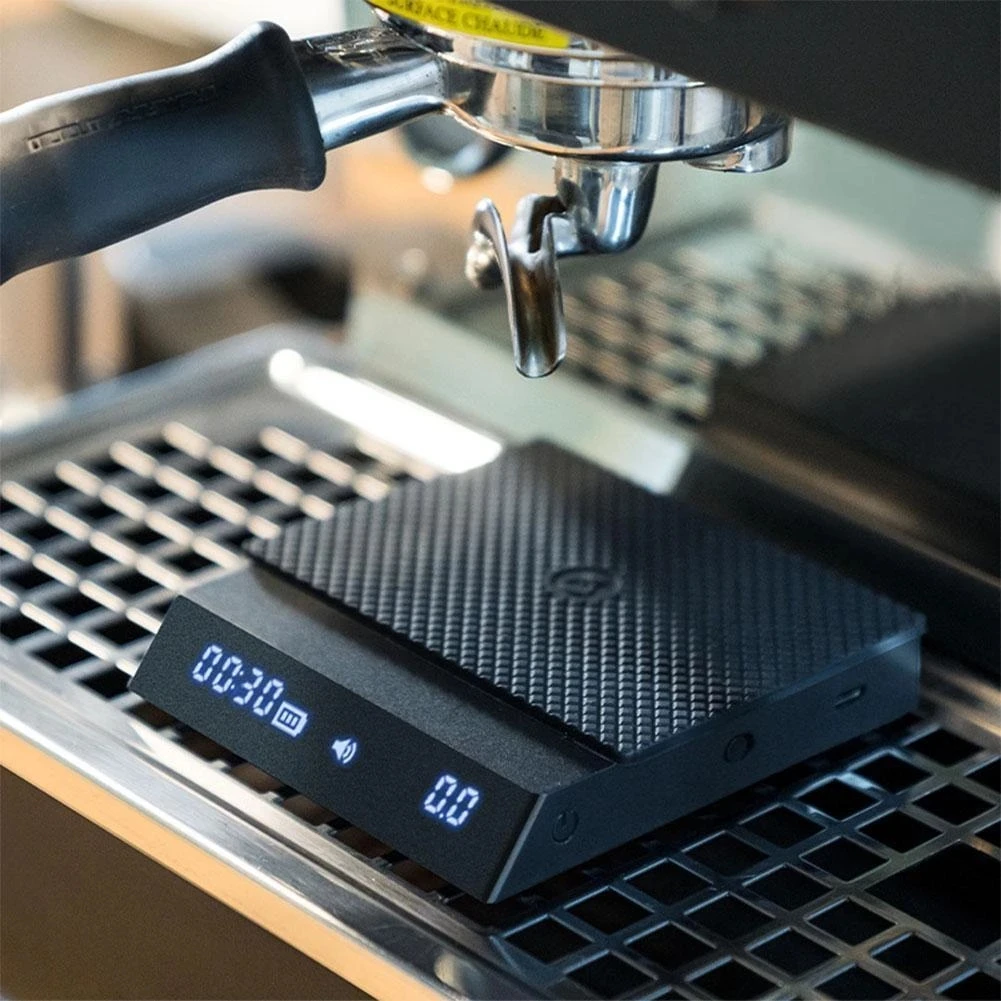 Imagem -06 - Timemore-balança Nano Cozinha Espelho Preto Balança Espresso e Café Balança Cozinha Luz Usb Mini Digital Painel de Pesagem dá o Tapete Novo