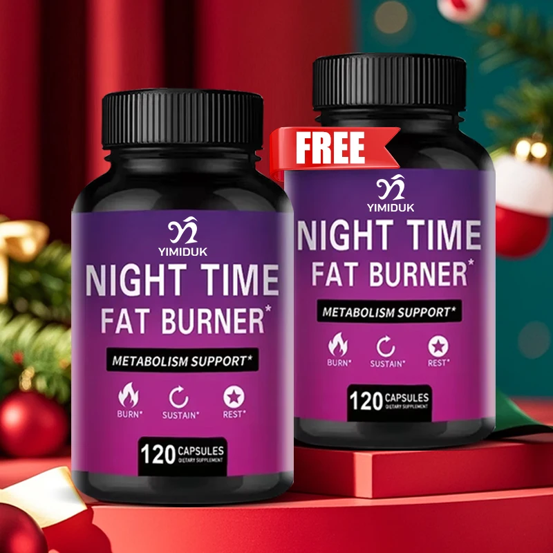 

Free Buy 1 Get 1 Night Time Fat Burner Pill with Vitamin D L-Theanine, Melatonin, Support Metabolism Booster Carb Blocker, Sleep