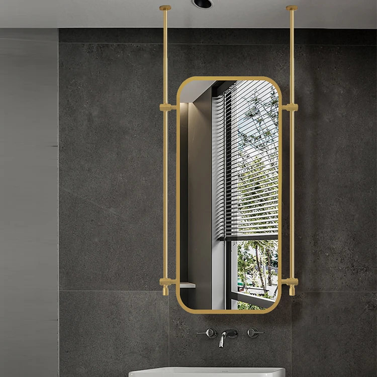 Illuminated Smart LED Bathroom Mirror - Anti-Fog, Rectangle Metal Frame, Touch Screen, Wall-Mounted for Hotel & Home