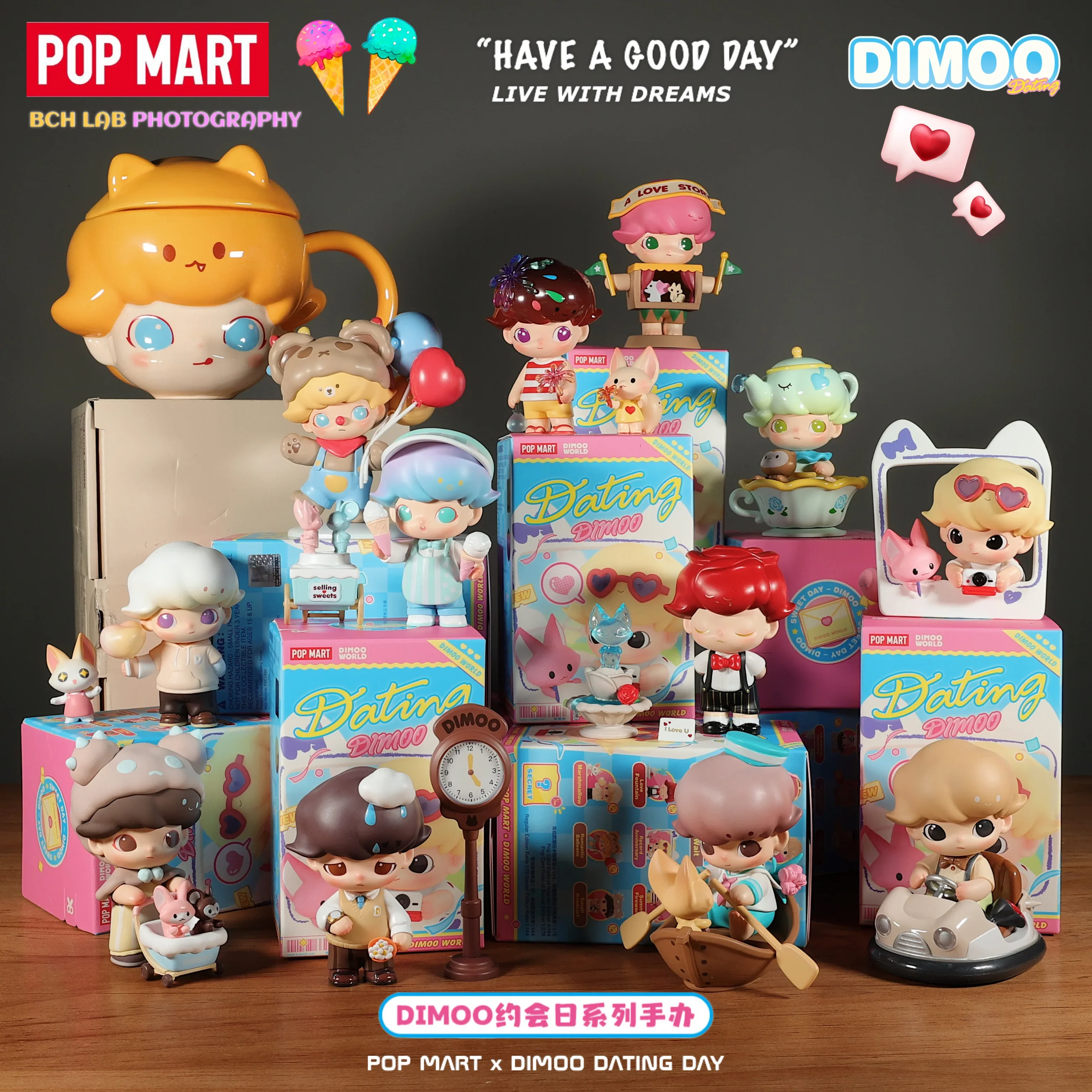 

POP MART DIMOO Dating Series Trendy Blind Box Toys Mystery Box Mistery Action Figure Surprise Cute Model Birthday Gift