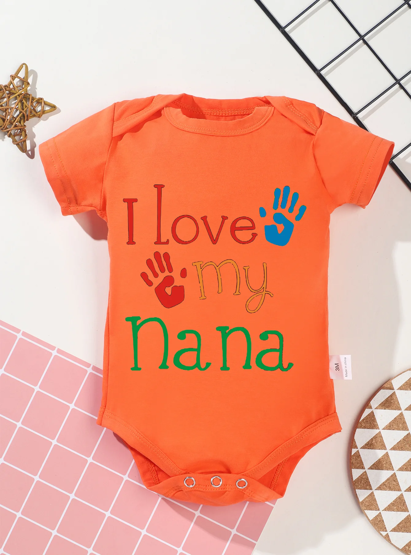 Toddler Baby Girl Boy Clothes Infant Bodysuit Rompers Fashion Newborn Short Sleeve Jumpsuit Harajuku I Love My Nana Printing