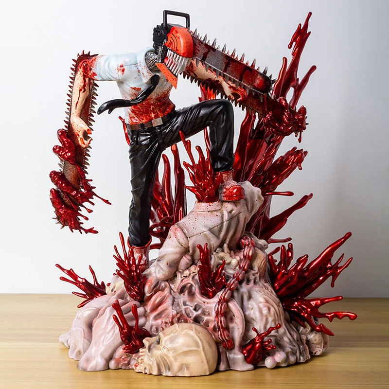 28cm Anime Chainsaw Man Figure Pochita Denji Action Figure PVC Collectible Toys Shibuya Scramble Demon Hunter Denji Model Gifts