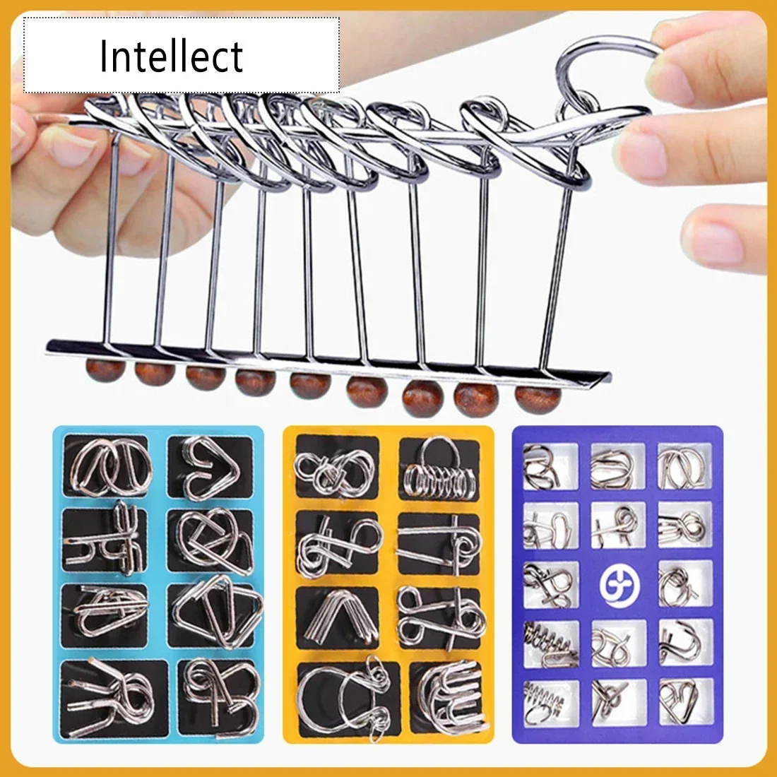 Intelligent Brain Teaser IQ Chinese Ring Puzzle Puzzle Metal Intelligent Brain Teaser IQ Puzzle Game Metal for Children Adult