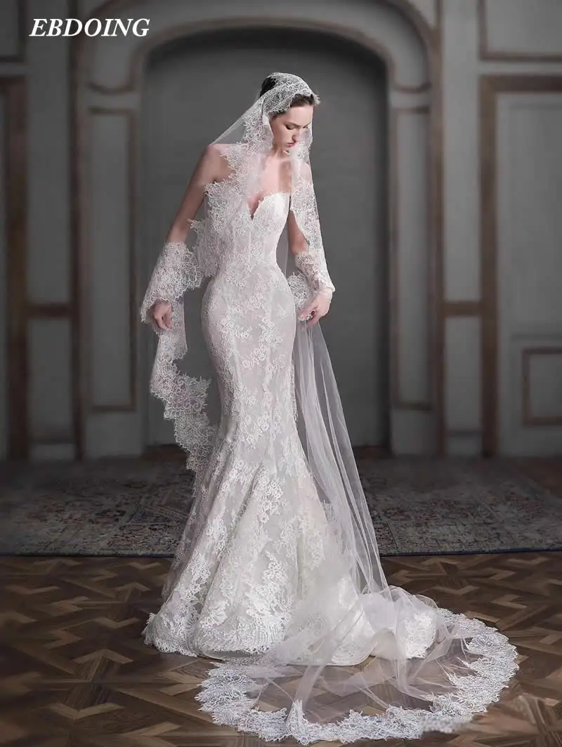 Vestido De novia De encaje De sirena sin mangas, escote en forma De corazón, hecho a medida, tallas grandes, 2024