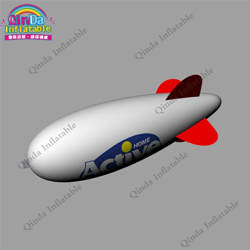 Flying PVC Helium Advertising Blimp,3M Long Inflatable Airship Balloon For Sale