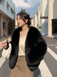 2024 Women Winter Real Natural Whole Fox Fur Coat Highend Quality Genuine Luxury Female Jacket Long Sleeve