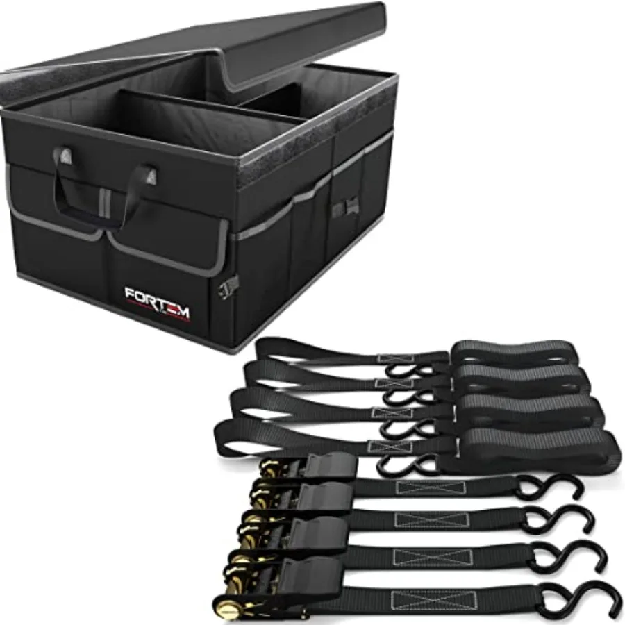 

Car Trunk Organizer Black Large + Ratchet Straps