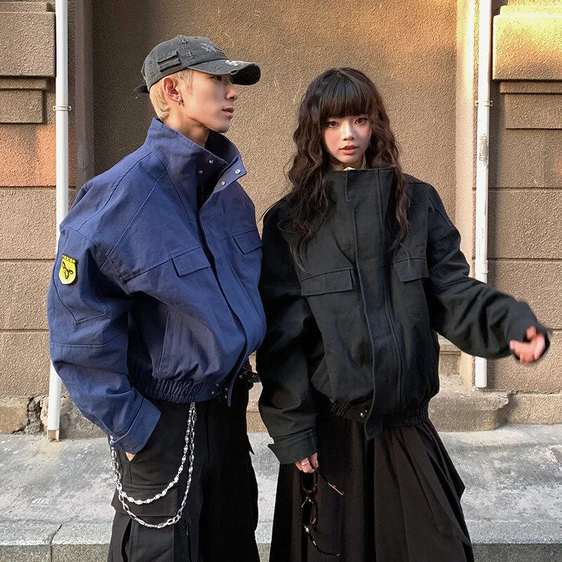2026 Unisex Vintage Workwear Cargo Jacket Cotton Loose Oversized Coat American Retro Baseball Jacket Outdoor Autumn Outerwear