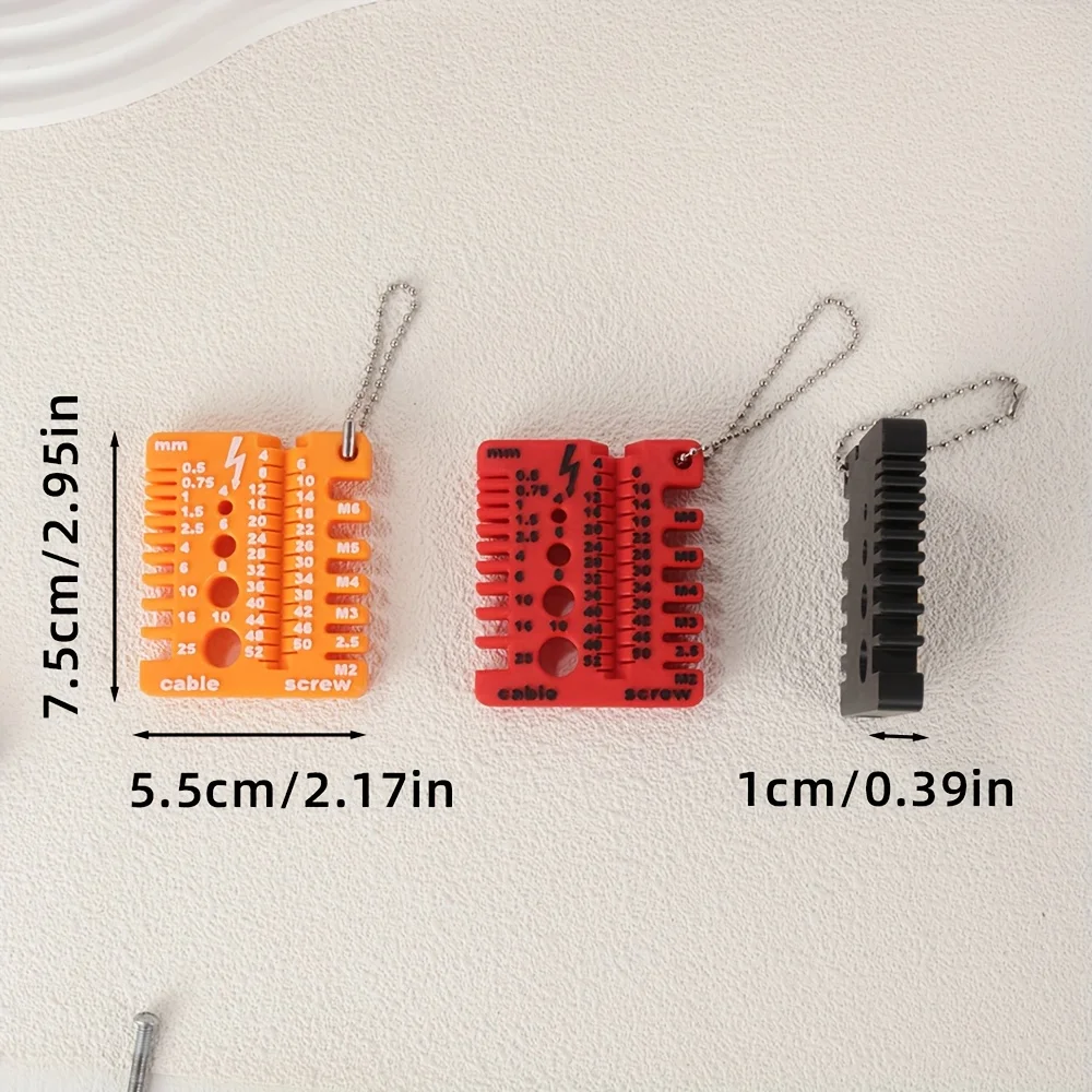 Wire Gauge Screw Measuring Tool, Thickness Gauge, Standard Double-Sided Ruler, Portable Multifunctional Size Gauge