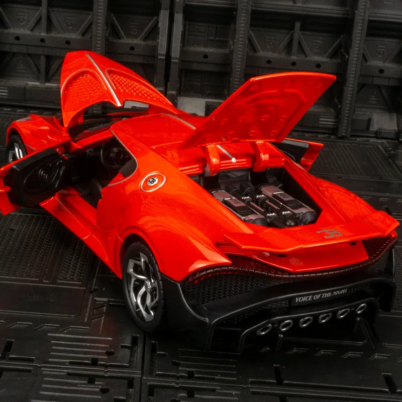 Modèle de supercar en alliage Bugatti La Voiture Noire 1:24, portes et coffre de capot pouvant ouvrir le cadeau d'anniversaire du garçon
