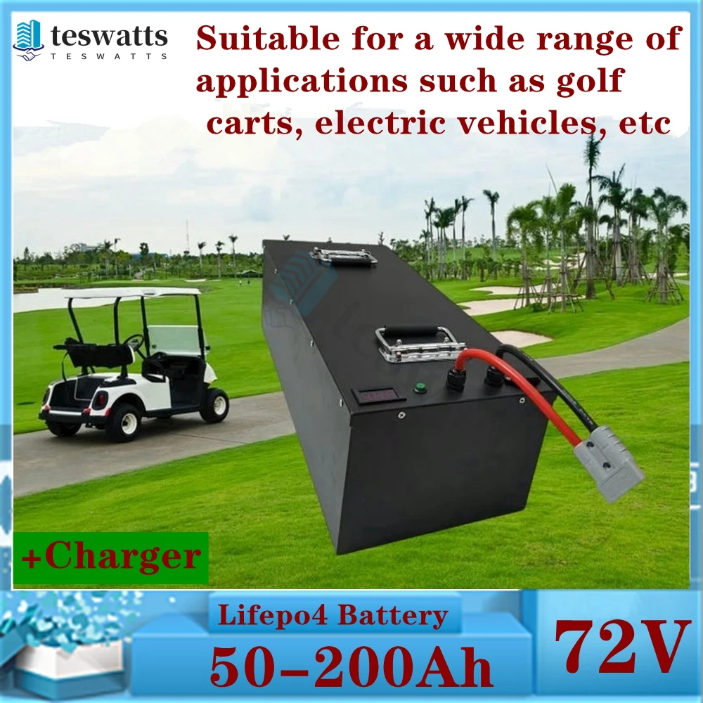 LifePo4 Lithium Battery 72V 50Ah 60AH 80AH 100AH 120AH 150Ah 200AH Golf Cart, Electric Vehicle+Charger