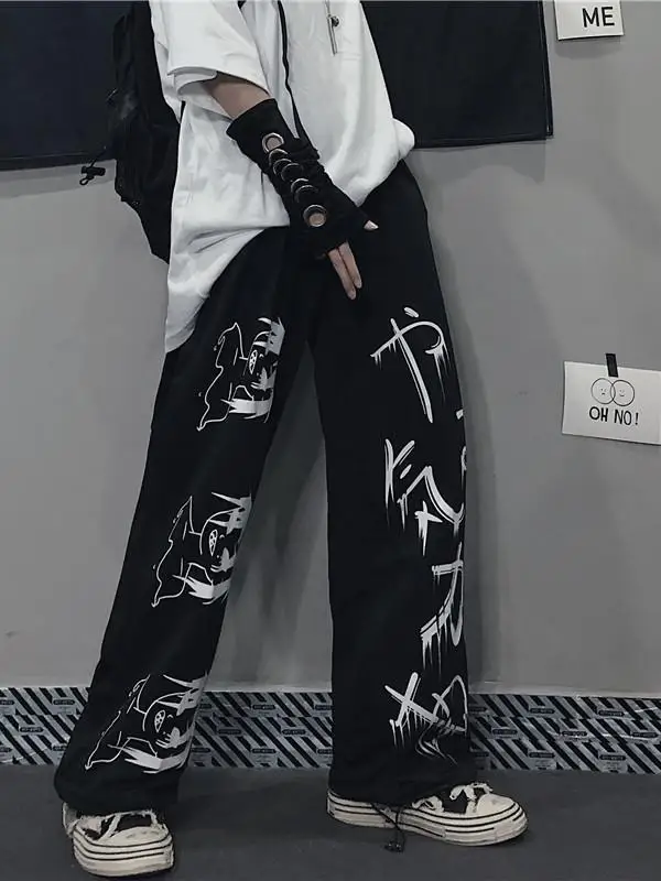 

k Bla Men's Casual Straight Pants Loose Fit Printed Waist Youthful Energy All-Season Straight Leg Trousers