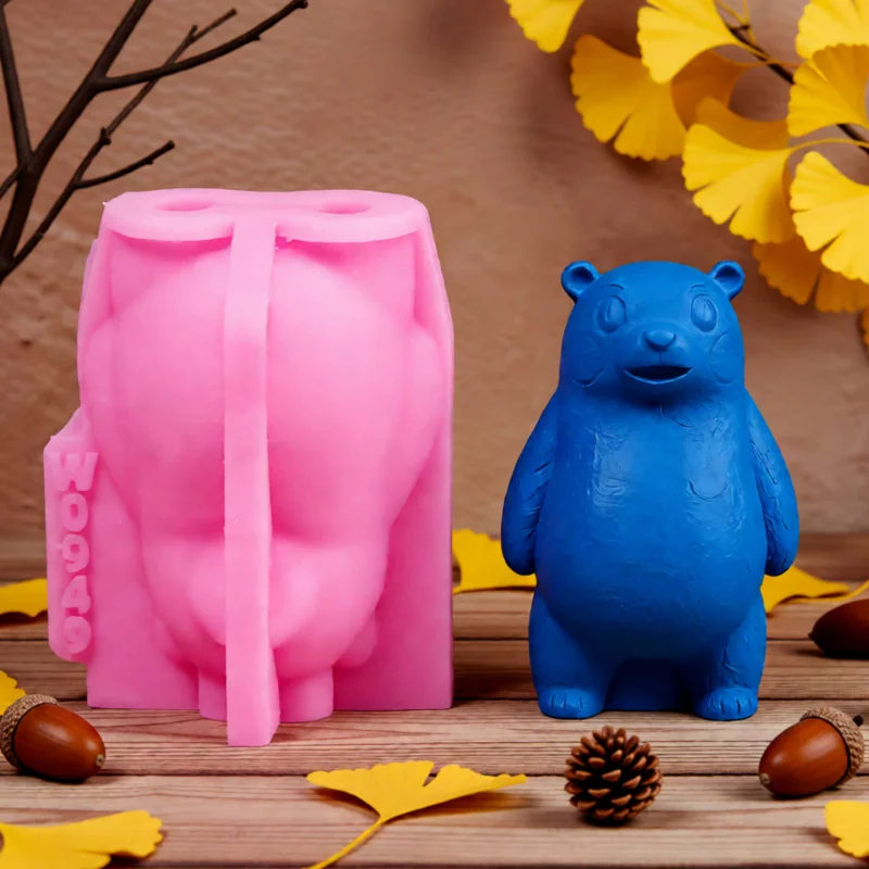 

Standing Bear Silicone Mold for DIY Aromatherapy Candles, Plaster Sculptures & Home Decor