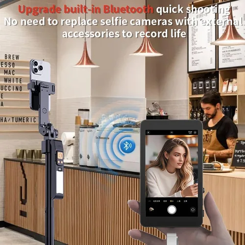 Imagen 2 del producto Pantalla de Monitor de Selfie para teléfono, montaje magnético inalámbrico, cámara trasera para teléfono Vlog, WiFi, conexión Bluetooth para Selfie en vivo