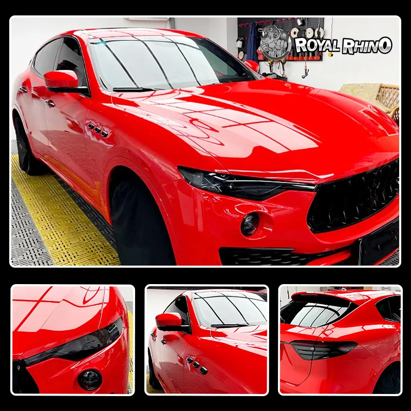 

18M Super Gloss Red Vinyl Film Wrap Sticker Decor With PET Liner Air Bubble Free Car Protective Wrapping Roll Glossy Red Decals