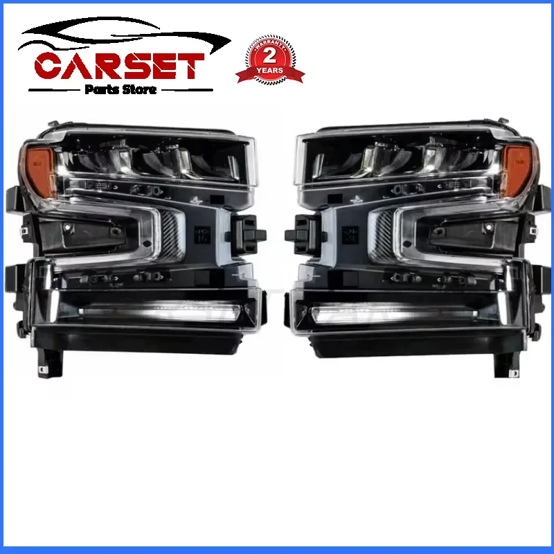 Car LED headlights Assembly For Chevrolet Silverado 1500 2019 2020 2021 with Halogen Turn Signal lights LED HEADLIGHTS DRL