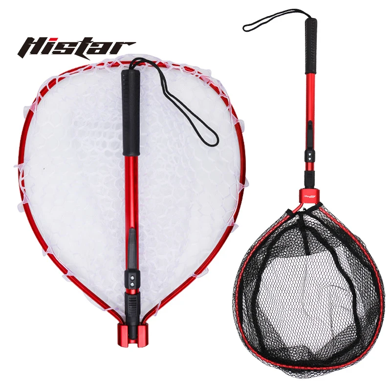 

HISTAR Ultralight Portable Soft Rubber Mesh With Stainless Steel Handle Fishing Tool Accessories Foldable Landing Net