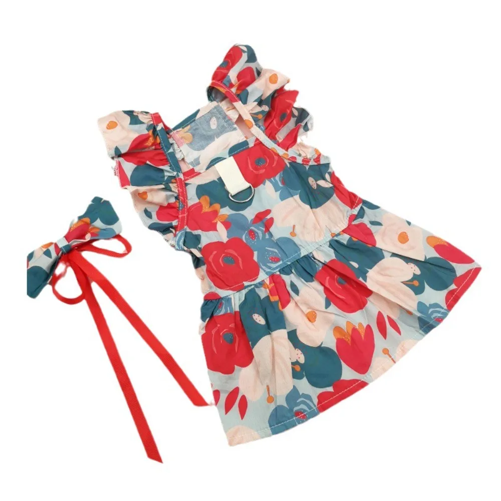 

Comfortable Cotton Cat Ruffle Dress Sleeveless Comfortable Pet Dress Breathable Spring Su Dog Costume Skirt Kitty
