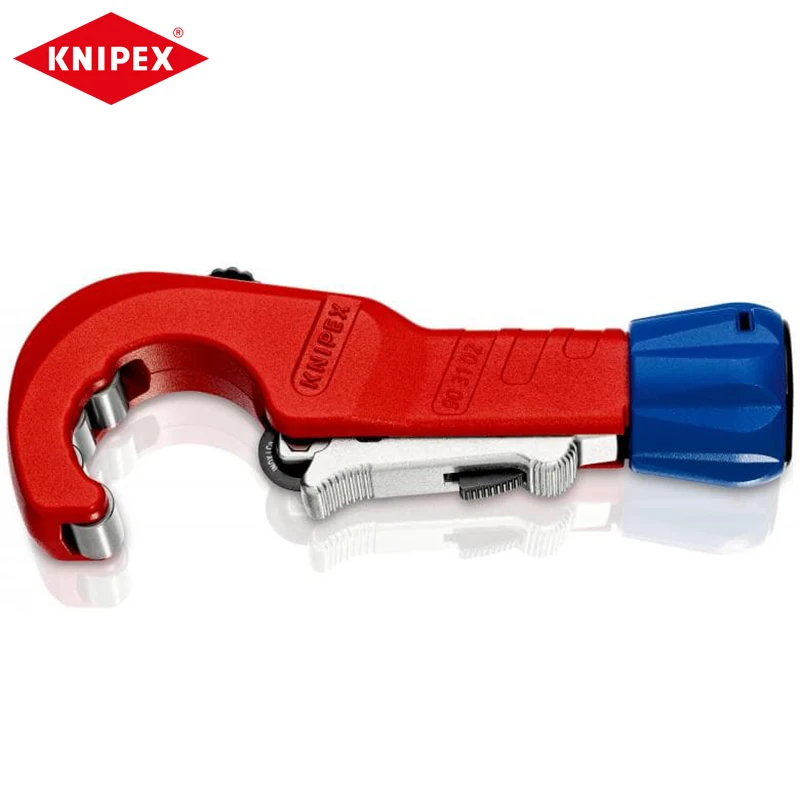 Cortador de Tubos KNIPEX 90 31 02 SB TubiX de 180 mm con Bloqueo Rápido para Cobre, Latón y Acero Inoxidable, Corta Tubos de 6 a 35 mm (en tarjeta de autoservicio/blíster)