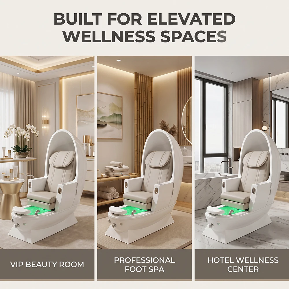 High-End Electric Pedicure Chair with Foot Bath Basin Luxury Manicure Spa Station for Beauty Salon image 6