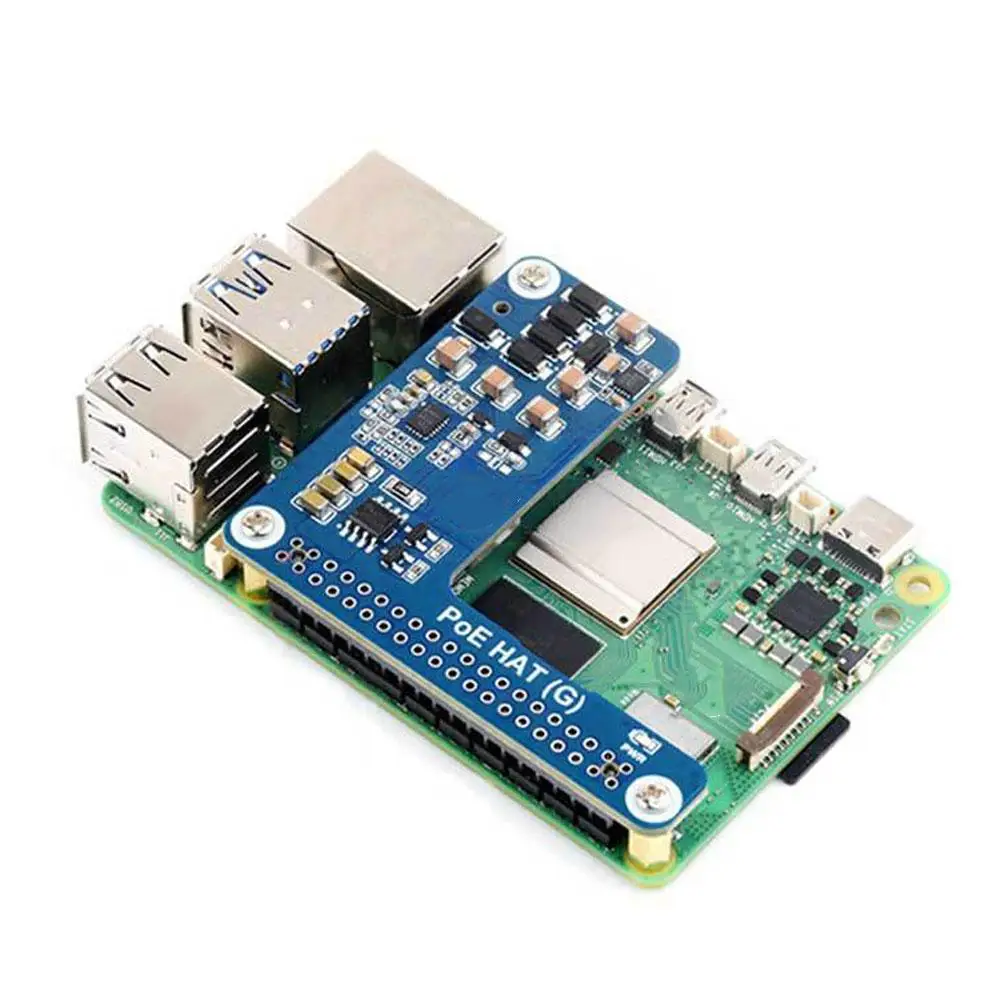 Raspberry Pi 5 PoE MINI HAT(G) Power Over RJ45 Ethernet 802.3af/at Moudle 5 В 5 А выход, аксессуары для макетной платы