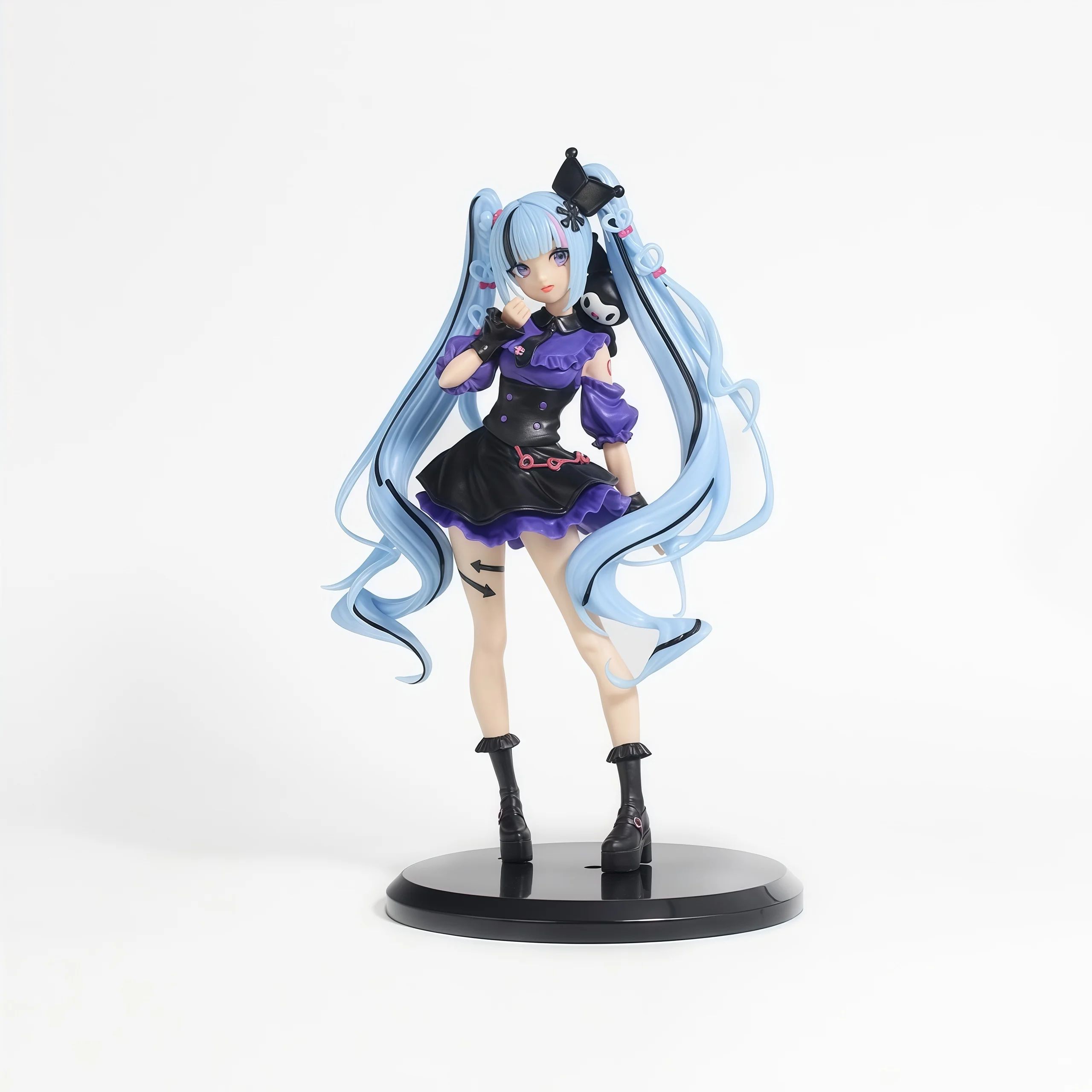 Anime 21cm Hatsune Lila Stehende Figur Niedliche Coole Actionfigur Modell PVC Spielzeug Desktop-Sammlung Weihnachtsgeschenke Auf Lager – Detail 2