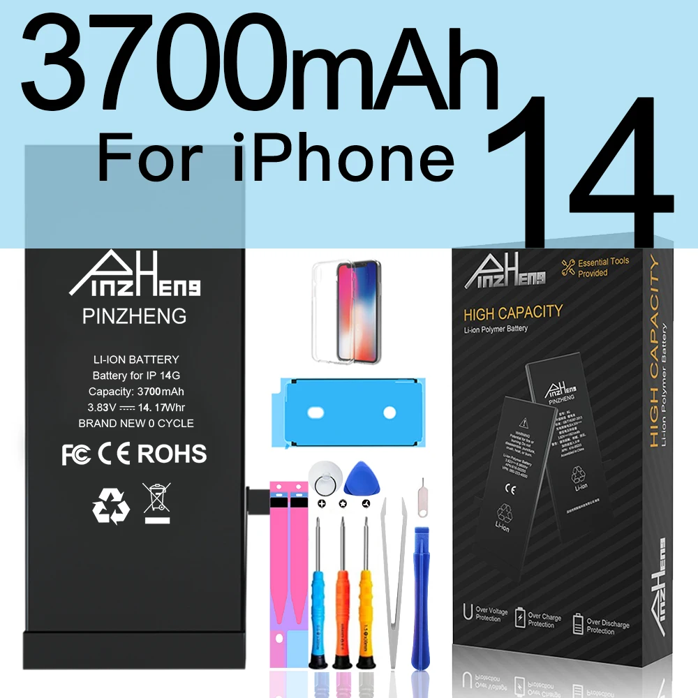 PINZHENG Real Hoge Capaciteit Batterij Voor iPhone 14 15 14 Pro 15 Pro 14 Pro Max 15 Pro Max 14 Plus 15 Plus Vervangende Batterijen