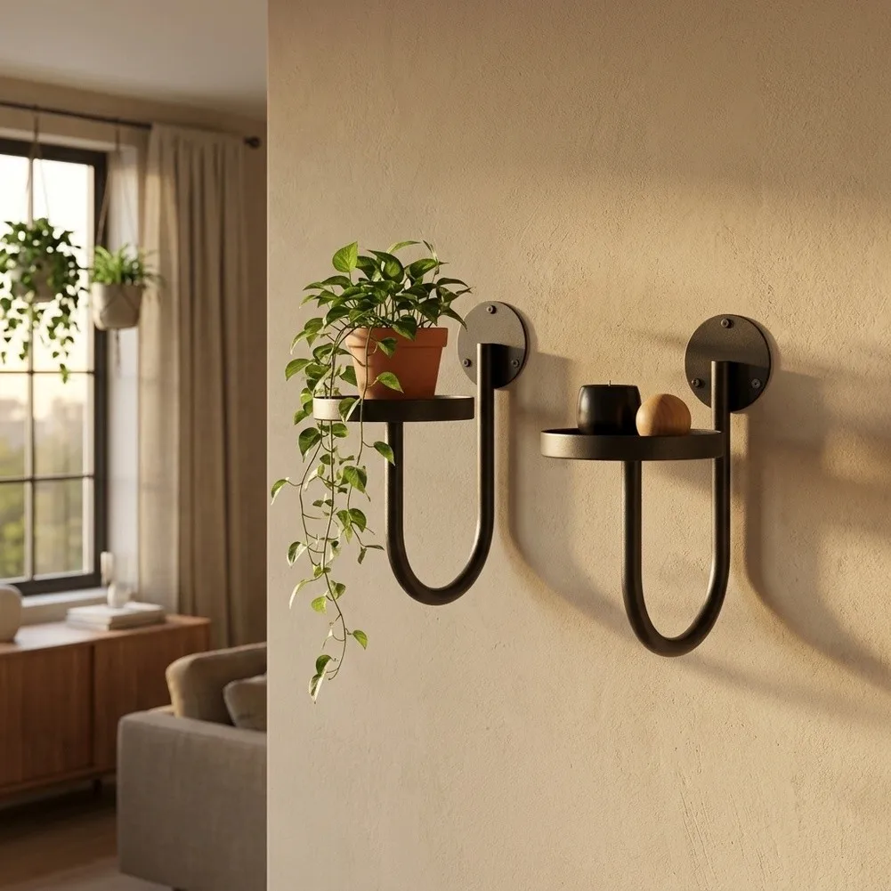 Wall Plant Holder U-Shaped Wall-Mounted Shelf Wall Decoration Shelf Home For 5.5