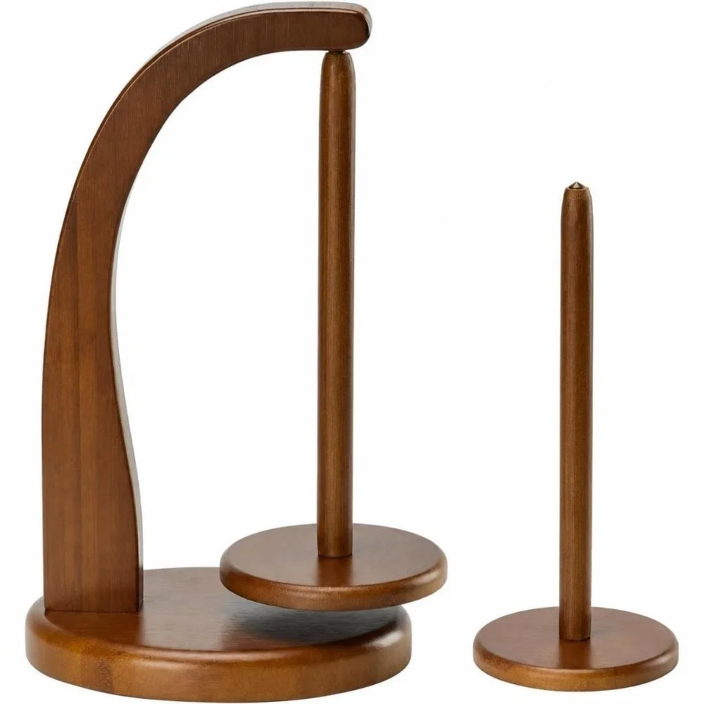 360° Rotatable Yarn Holder Wooden Magnetic Suction Yarn Spinner Space Saving Spinning Knitting Tools Thread Spool Holder Desktop