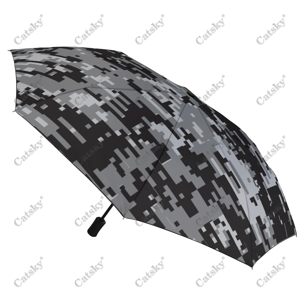 Digital Camo Wo Folding Umbrella Windproof Sunscreen  UV Protection Fashion Portable Gift Travel Outdoor Umbrellas