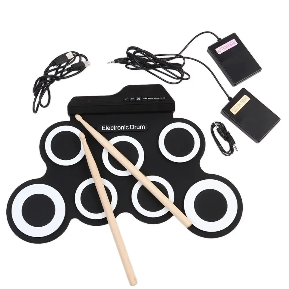 Children's puzzle game drum, adult usb folding hand roll portable electronic drums