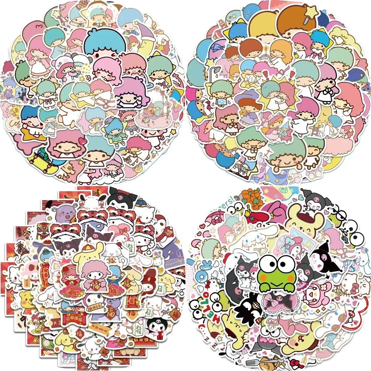 Little Twin Star Stickers Cute Sanrio Cartoon Decal Phone Water Bottle Notebook Luggage Bicycle Anime Graffiti Sticker Kids Toy