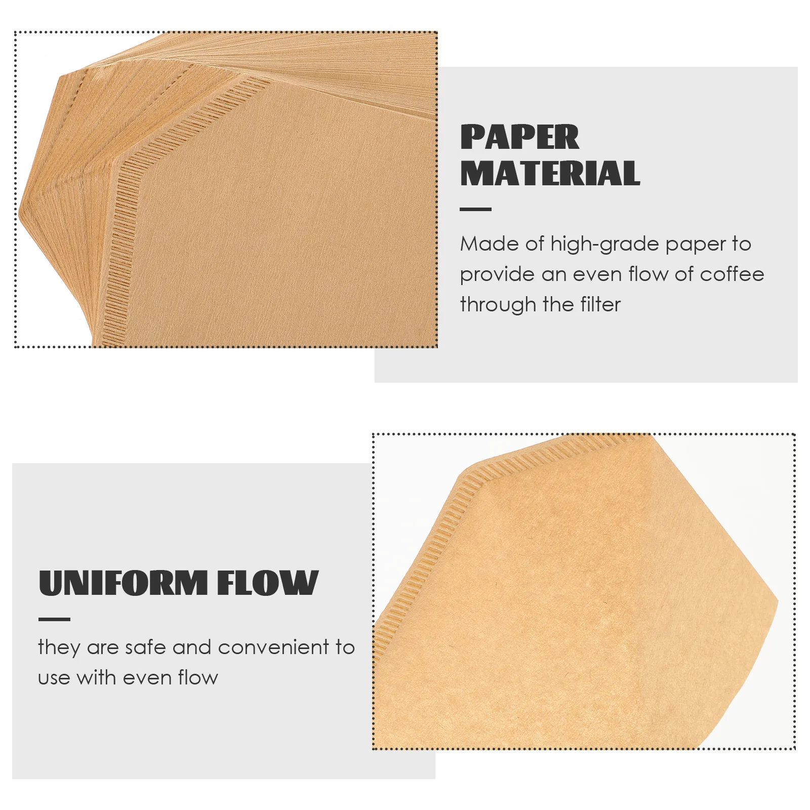 

100pcs Coffee Filter Paper Unbleached High-Grade Paper Tall Side For Coffee Machine Basket Filters Practical Odorless Brewing