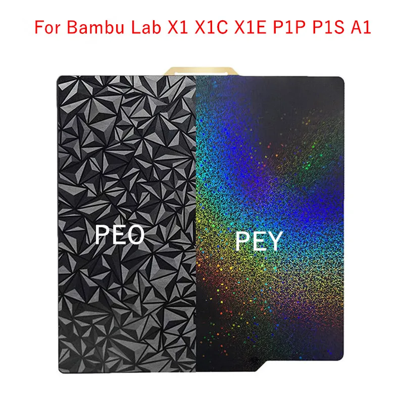 طابعة ثلاثية الأبعاد PEO PEI بناء لوحة لمختبر بامبو X1C/X1/X1E/P1P/P1S/A1 257x257 مللي متر مزدوجة الوجهين PEI لوح فولاذي زنبركي سرير ساخن #5