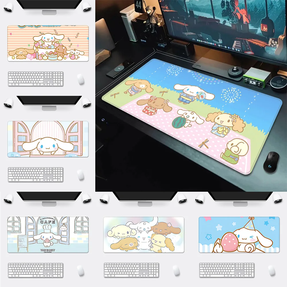 

Mousepad HD Printing Computer Gamers Locking Edge Non-slip Mouse Pad Cute Cinnamorolls XXL90x40cm Keyboard PC Desk Pad