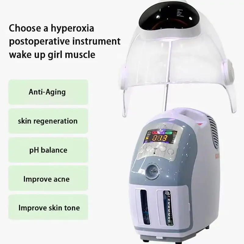 Máquina Facial De Jato De Oxigênio, equipamento De Spa De Microdermoabrasão, cúpula De Rejuvenescimento De Pele De Máscara Facial