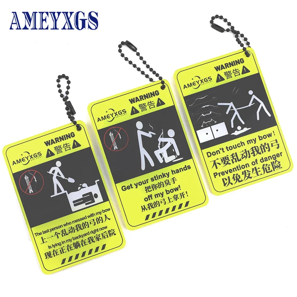 

Compound /Recurve Bow ABS Warning Sign Board Protect Bow Lost and destruction Adjustable Chain Design Archery Accessories