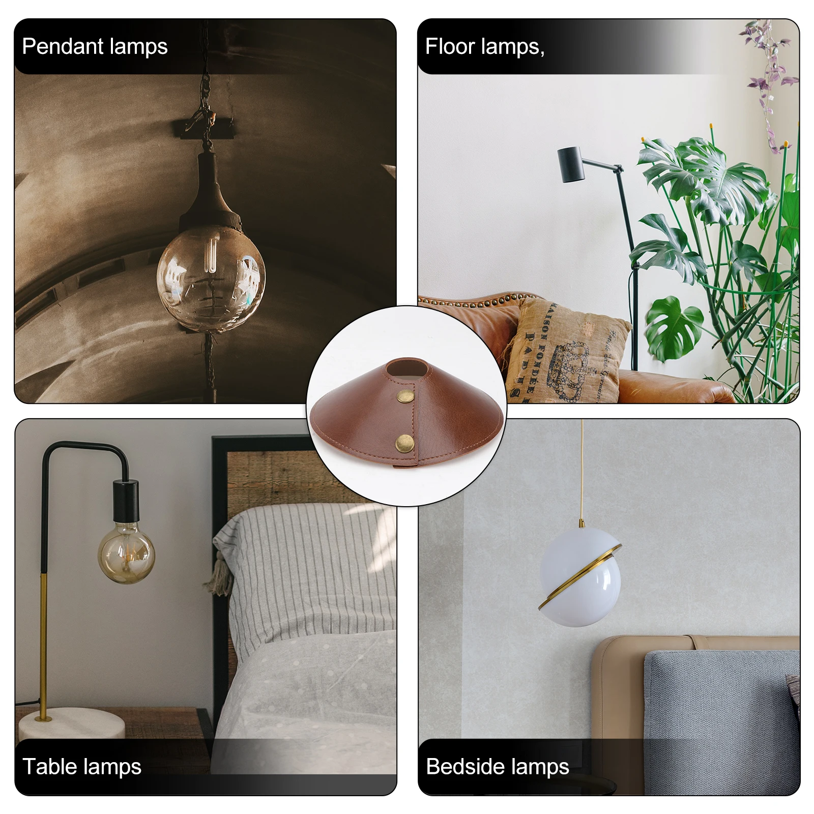 

1pc Shade Protective Cover For Ceiling Light Desk Lamp, Pu Dust Proof Home Decor Lamp Accessory, Household Lamp Cover Lighting