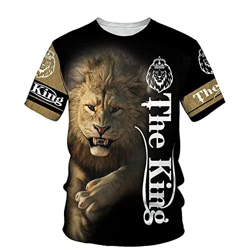 3D ライオン動物柄プリント Tシャツ新  ソースホームクロスボーダーホットセール春秋漫画アニメーションスタイル