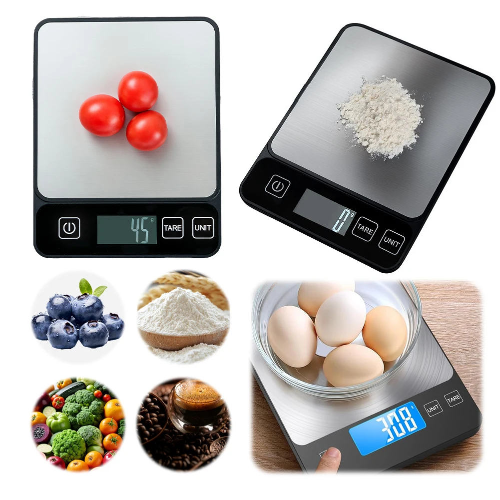 10kg/1g Digital Kitchen Scale Precision Food Kitchen Digital Weight Grams and Oz Scale Food Weight Scale for Food