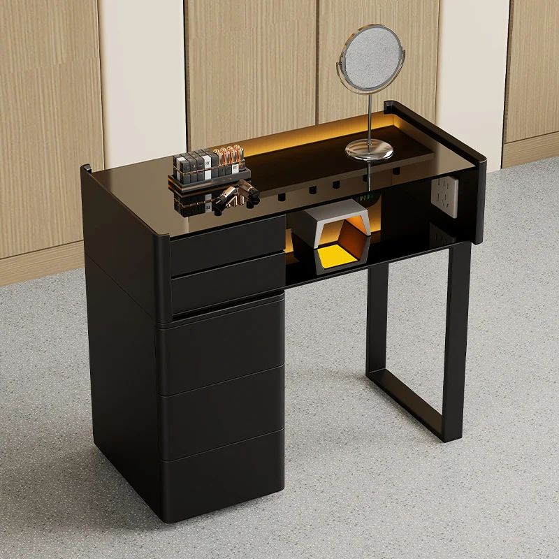 

Light Luxury Nail Bar Station Salon Wooden Nail Table Chair Set Nail Shop Single Manicure Table Desk With Dryer